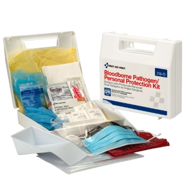 Bloodborne Pathogen (BBP) Spill Clean Up Kit & Personal Protection With CPR Pack, Plastic Case - First Aid Kits
